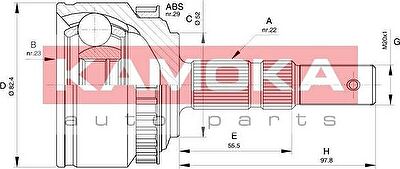 KAMOKA 6029 Шарнирный комплект, приводной вал
