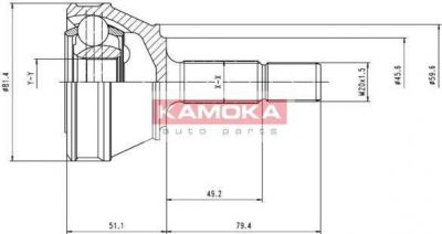 KAMOKA 6158 шарнирный комплект, приводной вал на VW POLO купе (86C, 80)