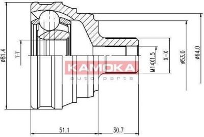 KAMOKA 6206 Шарнирный комплект, приводной вал