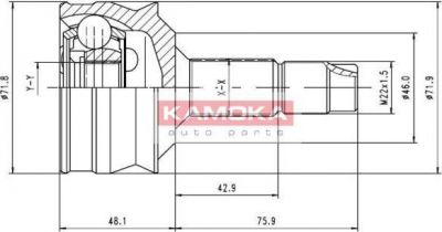 KAMOKA 6258 Шарнирный комплект, приводной вал