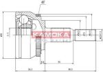 KAMOKA 6554 Шарнирный комплект, приводной вал