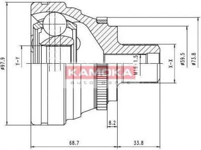 KAMOKA 6604 шарнирный комплект, приводной вал на AUDI 100 (4A, C4)