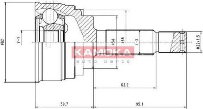KAMOKA 6832 шарнирный комплект, приводной вал на MITSUBISHI COLT IV (CA_A)