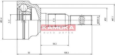 KAMOKA 6952 Шарнирный комплект, приводной вал