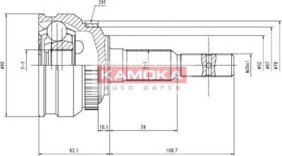 KAMOKA 6956 Шарнирный комплект, приводной вал