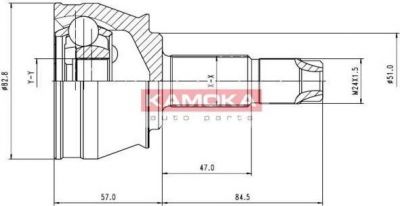 KAMOKA 6980 Шарнирный комплект, приводной вал