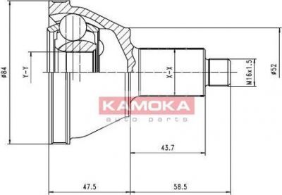 KAMOKA 7084 Шарнирный комплект, приводной вал