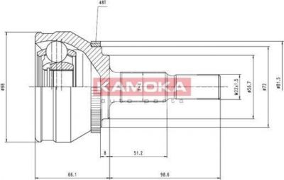 KAMOKA 7128 Шарнирный комплект, приводной вал