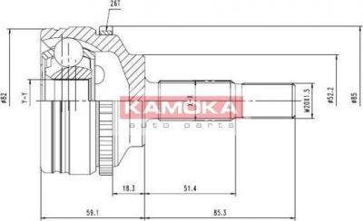 KAMOKA 7140 Шарнирный комплект, приводной вал