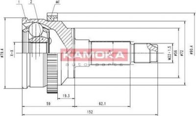 KAMOKA 7194 Шарнирный комплект, приводной вал