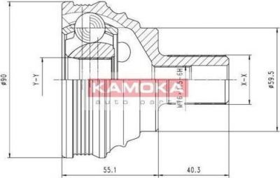 KAMOKA 7338 Шарнирный комплект, приводной вал