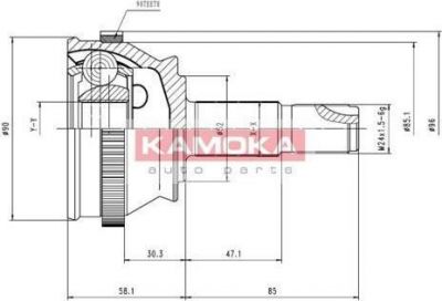 KAMOKA 7342 Шарнирный комплект, приводной вал