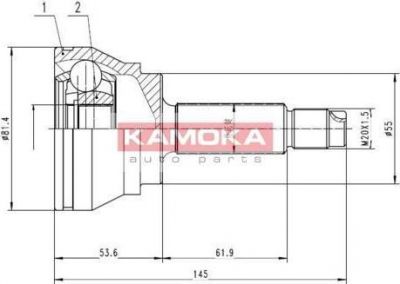 KAMOKA 7350 шарнирный комплект, приводной вал на FORD ESCORT III (GAA)