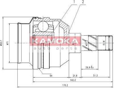 KAMOKA 8009 Шарнирный комплект, приводной вал