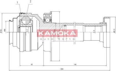 KAMOKA 8711 Шарнирный комплект, приводной вал