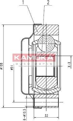 KAMOKA 9002 Шарнирный комплект, приводной вал