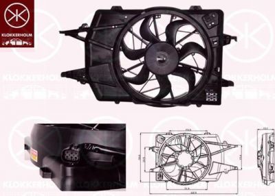 KLOKKERHOLM 25322604 вентилятор, охлаждение двигателя на FORD FOCUS (DAW, DBW)