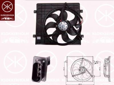 KLOKKERHOLM 75142601 вентилятор, охлаждение двигателя на SKODA FABIA Combi (6Y5)