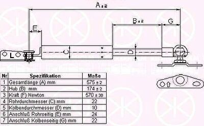 KLOKKERHOLM 81127121 газовая пружина, крышка багажник на TOYOTA COROLLA Wagon (_E10_)