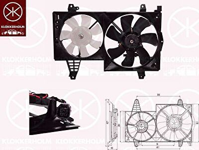KLOKKERHOLM 90082601 вентилятор, охлаждение двигателя на VOLVO S40 I (VS)