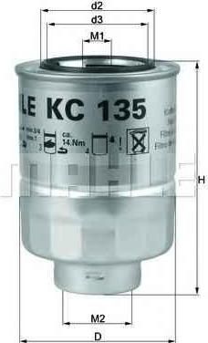 KNECHT/MAHLE Фильтр топливный KC135=KC135D TOYOTA LAND CRUISER 100 (2339064480, KC135)