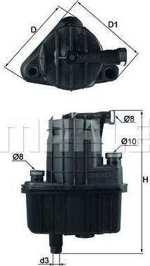 Knecht/Mahle KL 832D топливный фильтр на RENAULT CLIO III (BR0/1, CR0/1)