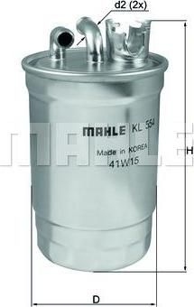 KNECHT/MAHLE Фильтр топливный AD A4 2.0 TDI 11/04->/ A6 2.0/3.0/TDI 05/04-> (8E0127435A, KL554D)