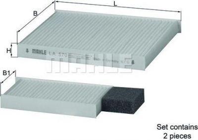 Knecht/Mahle LA 570/S фильтр, воздух во внутренном пространстве на KIA CEE'D SW (ED)