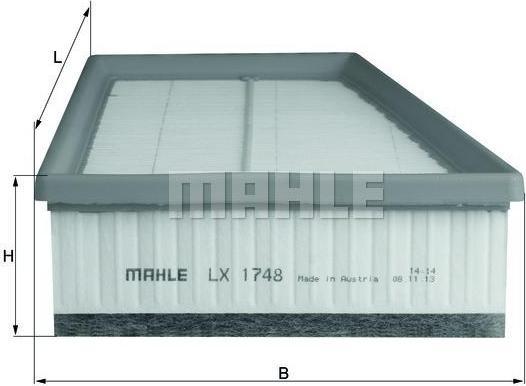 KNECHT/MAHLE Фильтр воздушный RENAULT Megane 3/Fluence (LX1748)