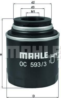Knecht/Mahle OC 593/3 масляный фильтр на SKODA RAPID Spaceback (NH1)
