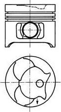 KOLBENSCHMIDT Поршень ДВС MB 2.3D/2.9D OM601/OM602 =89 2.5x2x3 +0.70 88> (91372610)