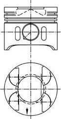 KOLBENSCHMIDT Поршень ДВС MB W210 200CDi/320CDi OM611-OM613=88 2.5x2x3 std99> (30x70) (97409600)