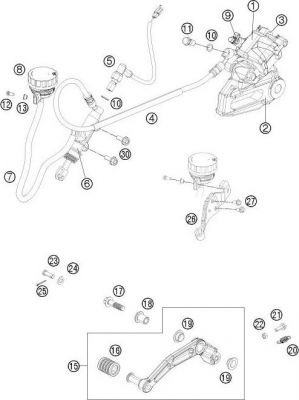 KTM 90113174000 Кронштейн задн тормозного бачка