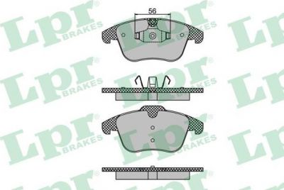 LPR 05P1486 Колодки тормозные дисковые CITROEN C5 1.6-2.0 08- передние (425403)