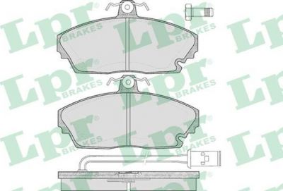 LPR 05P339 Колодки тормозные дисковые HONDA LEGEND 2.5 86-88/ROVER 800 2.0 86-99 передние с датч. (572311J)