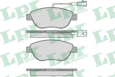 LPR 05P764 Колодки тормозные дисковые FIAT STILO 01>07/DOBLO 06>/PUNTO 05> с датчиком передние (9949276)