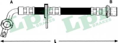 LPR 6T48254 Шланг тормозной TOYOTA LAND CRUISER (J100) 98- M10x1-Banjo 415mm (90947-02F28)