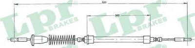 LPR C0218B трос, стояночная тормозная система на FIAT UNO (146A/E)