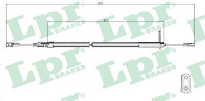 LPR C0407B трос, стояночная тормозная система на MERCEDES-BENZ E-CLASS (W124)