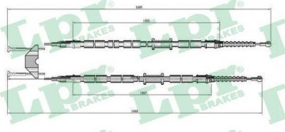 LPR C0538B трос, стояночная тормозная система на OPEL ASTRA H GTC (L08)