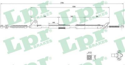 LPR C0857B трос, стояночная тормозная система на TOYOTA CARINA E Sportswagon (_T19_)