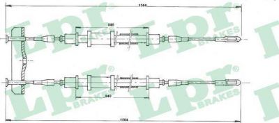 LPR C1347B трос, стояночная тормозная система на OPEL OMEGA A (16_, 17_, 19_)