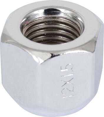 LS S007350 Гайка колесная M12×1.5, 21 мм, конус/открытая, ключ 17 мм, хром