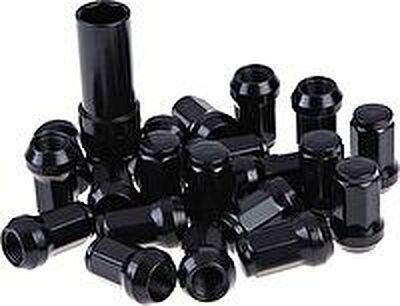 LS S008930 Гайка колесная M12×1.5, 35 мм, комплект 20 шт., конус/закрытая, ключ 19 мм, черный