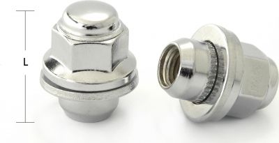 LS Slik H-98-0088 гайки M14×1,5×46,5 с прессшайбой, CH22, хром, 5 шт.