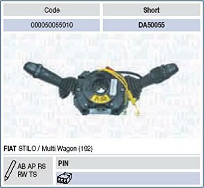 Magneti Marelli 000050055010 выключатель на колонке рулевого управления на FIAT STILO (192)