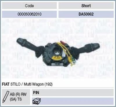 Magneti Marelli 000050062010 выключатель на колонке рулевого управления на FIAT STILO (192)