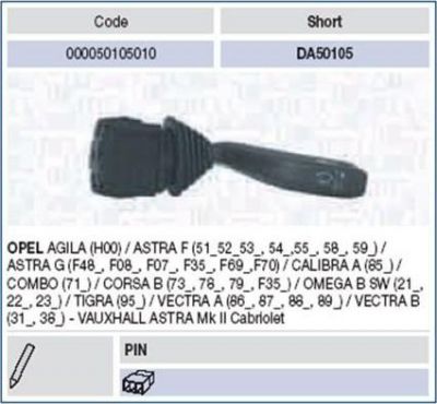 Magneti Marelli 000050105010 выключатель на колонке рулевого управления на OPEL VECTRA B универсал (31_)