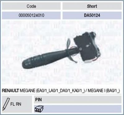 Magneti Marelli 000050124010 выключатель на колонке рулевого управления на RENAULT MEGANE I Cabriolet (EA0/1_)