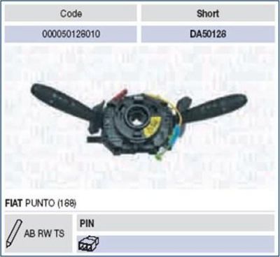 Magneti Marelli 000050128010 выключатель на колонке рулевого управления на FIAT PUNTO (188)